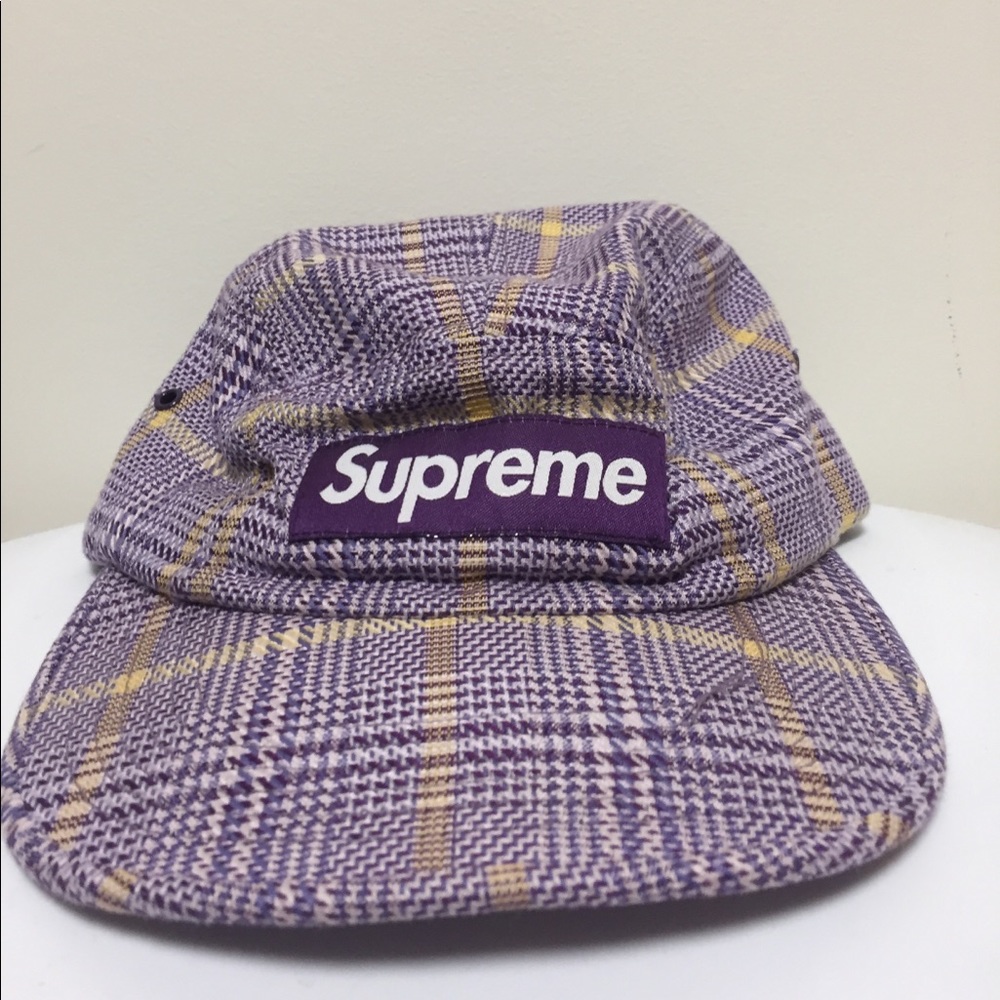 Purple & gold supreme hip hop 5 panel hat used